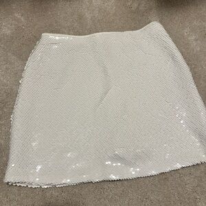 White Sequin mini Skirt